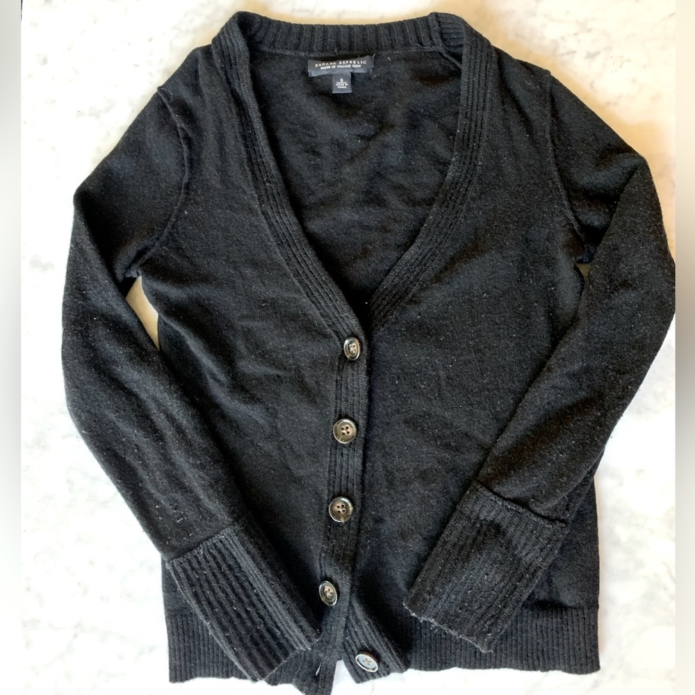 Banana Republic Black Italian Wool/Cashmere Cardigan